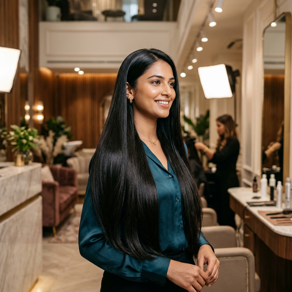 Hair smoothening at HMH Aura Beauty